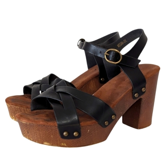 Jessica Carlyle Megan Wood Platform Strappy Heel Size 8 - Picture 1 of 6